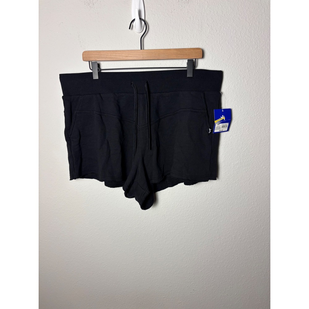 ☀️JoyLab Women XXL Black Onyx French Terry High-Rise Drawstring Shorts NWT